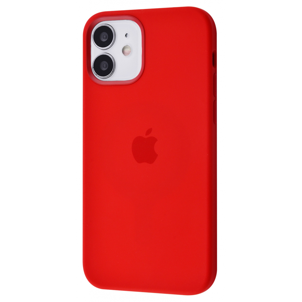 

Чехол с поддержкой magsafe с защитой камеры с мягкой подкладкой PRC Silicone Case with MagSafe iPhone 12 mini red Красный