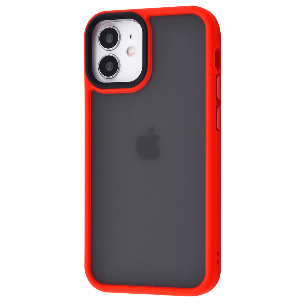 

Чехол матовый TOTU Shadow Matte Metal Buttons (PC+TPU) iPhone 12 mini red Красный