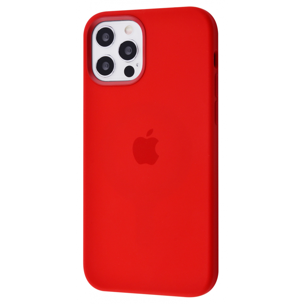 

Чехол с поддержкой magsafe с защитой камеры с мягкой подкладкой PRC Silicone Case with MagSafe iPhone 12/12 Pro red Красный