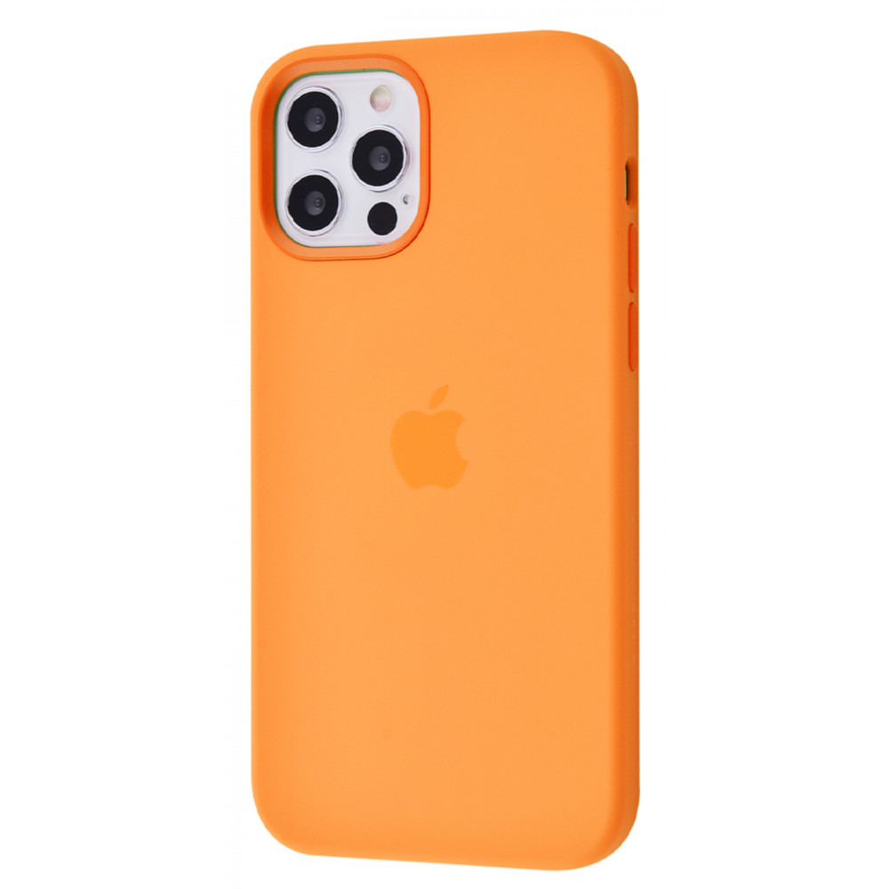 

Чехол с поддержкой magsafe с защитой камеры с мягкой подкладкой PRC Silicone Case with MagSafe iPhone 12 Pro Max kumquat Оранжевый