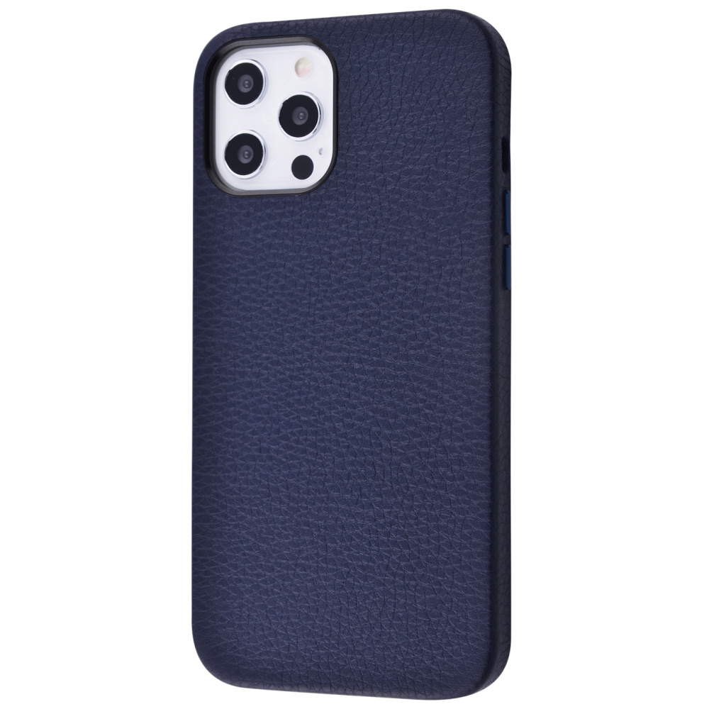 

Чехол PRC Genuine Leather Case Grainy Series iPhone 12 Pro Max dark blue Синий