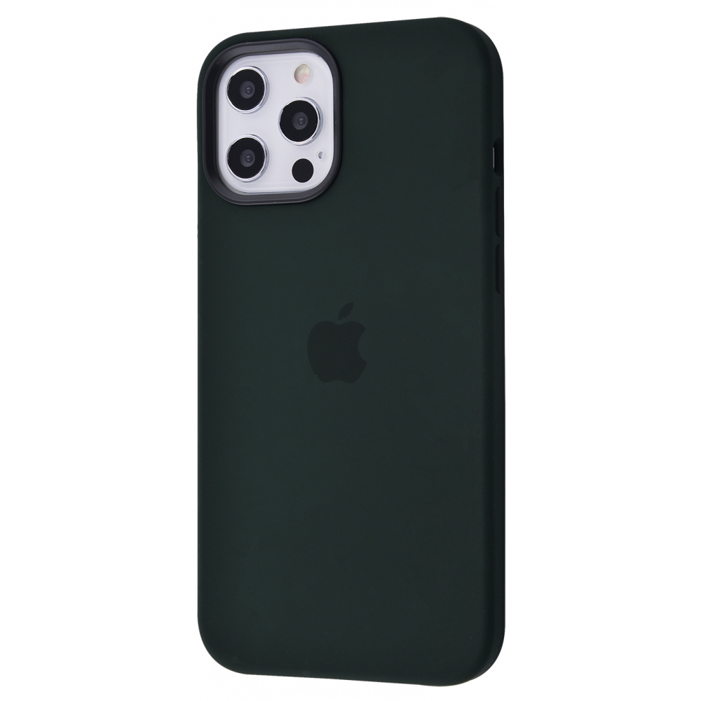 

Чехол с мягкой подкладкой с защитой камеры с поддержкой magsafe PRC Silicone Case with MagSafe iPhone 12 Pro Max cyprus green Зеленый