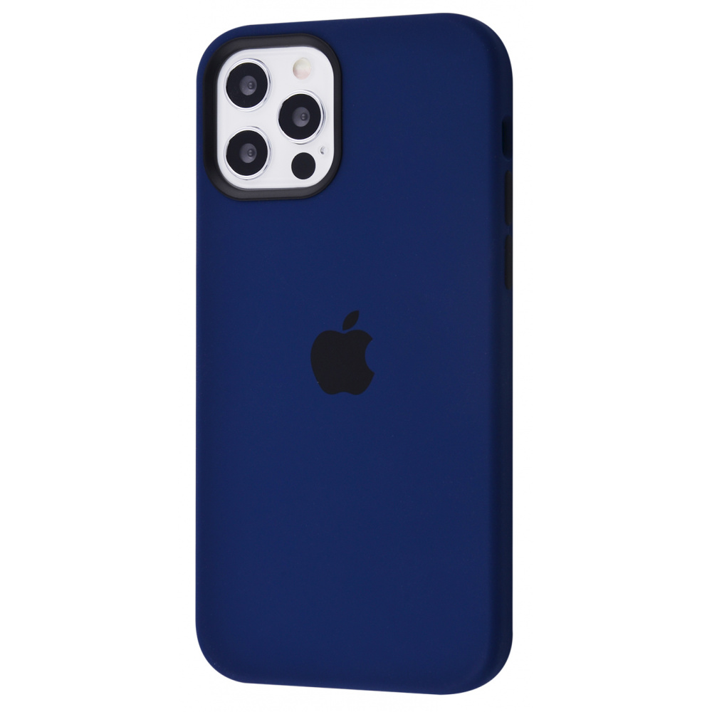 

Чехол с поддержкой magsafe с защитой камеры с мягкой подкладкой PRC Silicone Case with MagSafe iPhone 12 Pro Max deep navy Синий