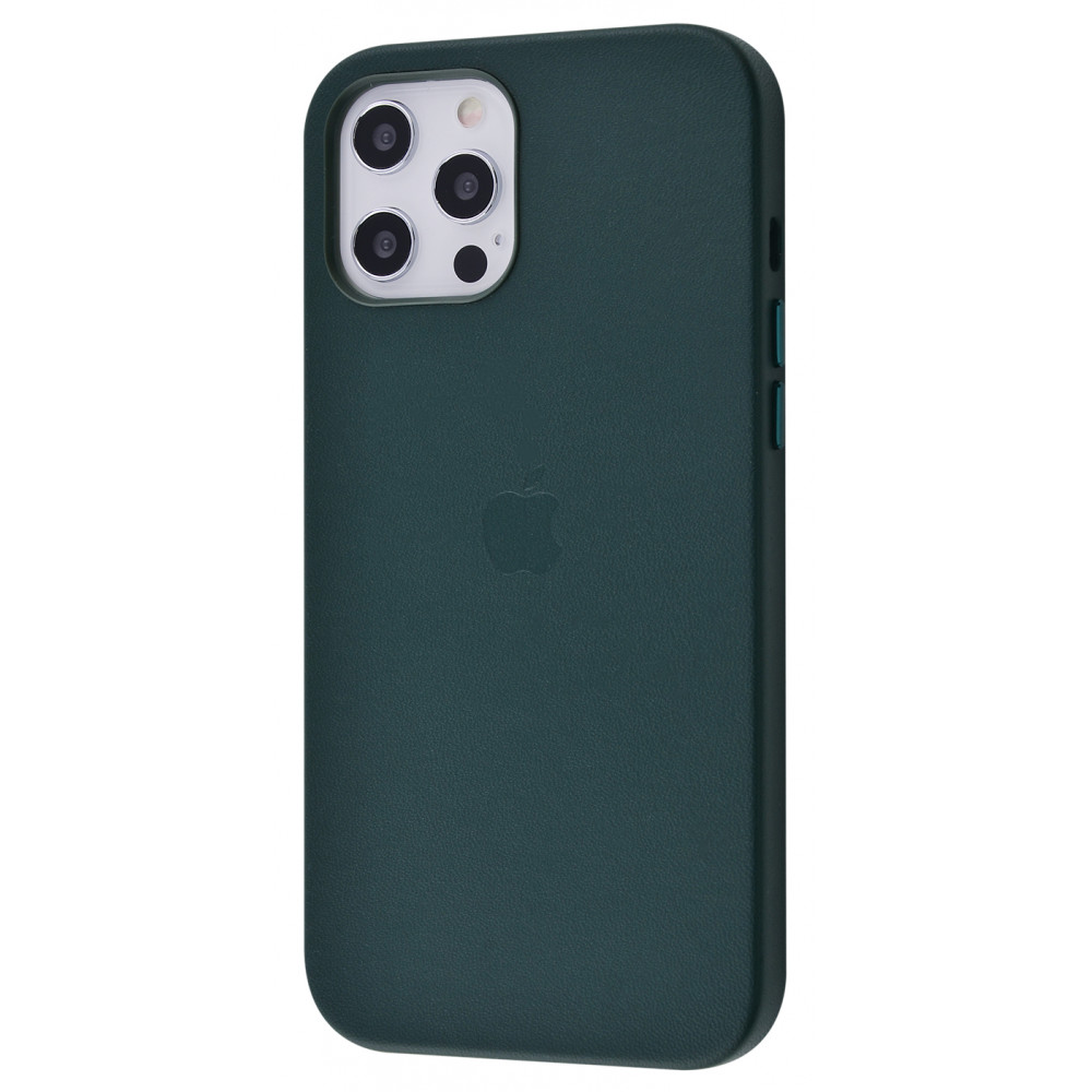 

Чехол с поддержкой magsafe с мягкой подкладкой PRC Leather Case with MagSafe iPhone 12 Pro Max forest green Зеленый