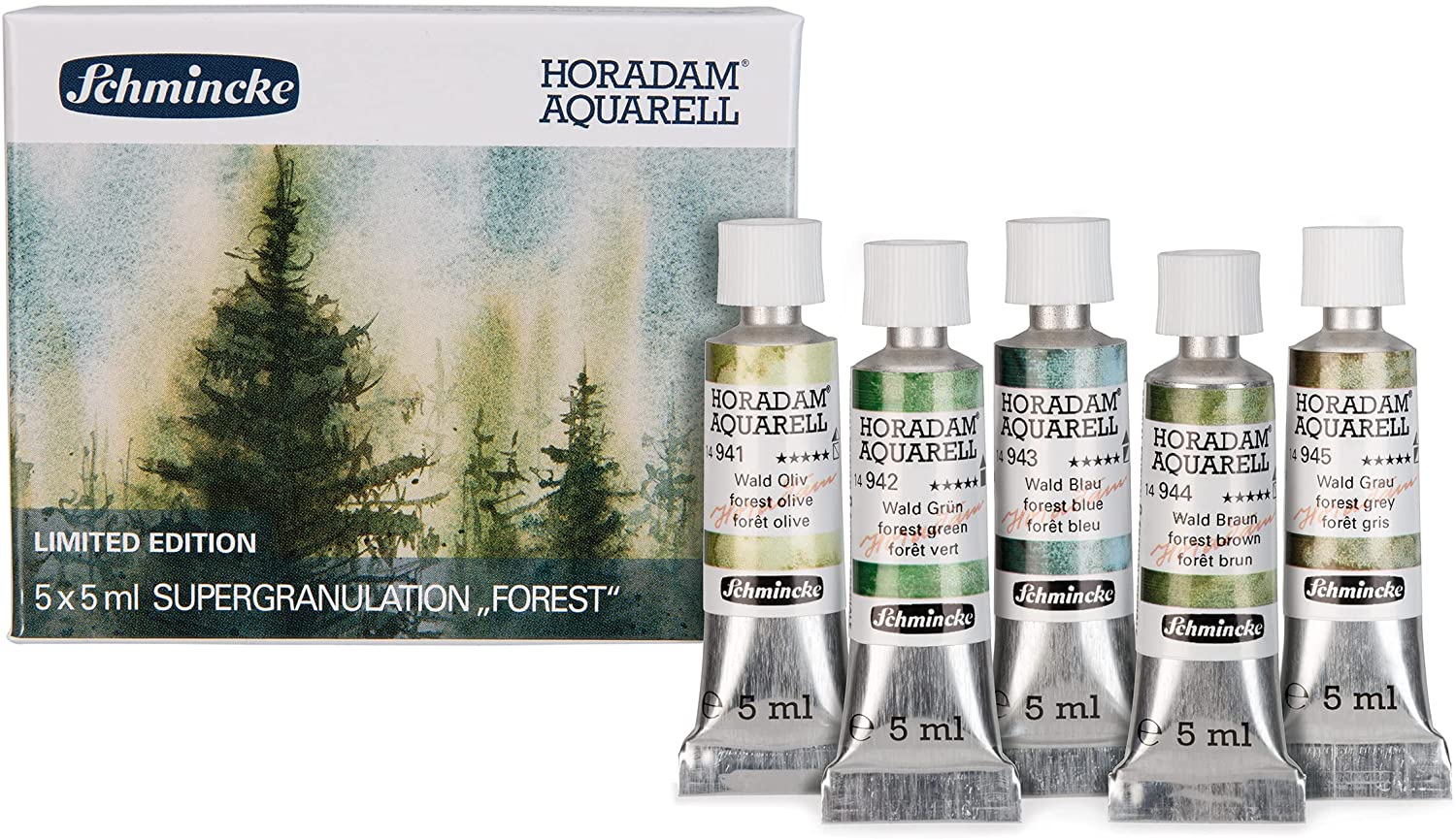 

Набор акварели Schmincke Horadam Aquarell Forest с эффектом супергрануляции, 5х5 мл