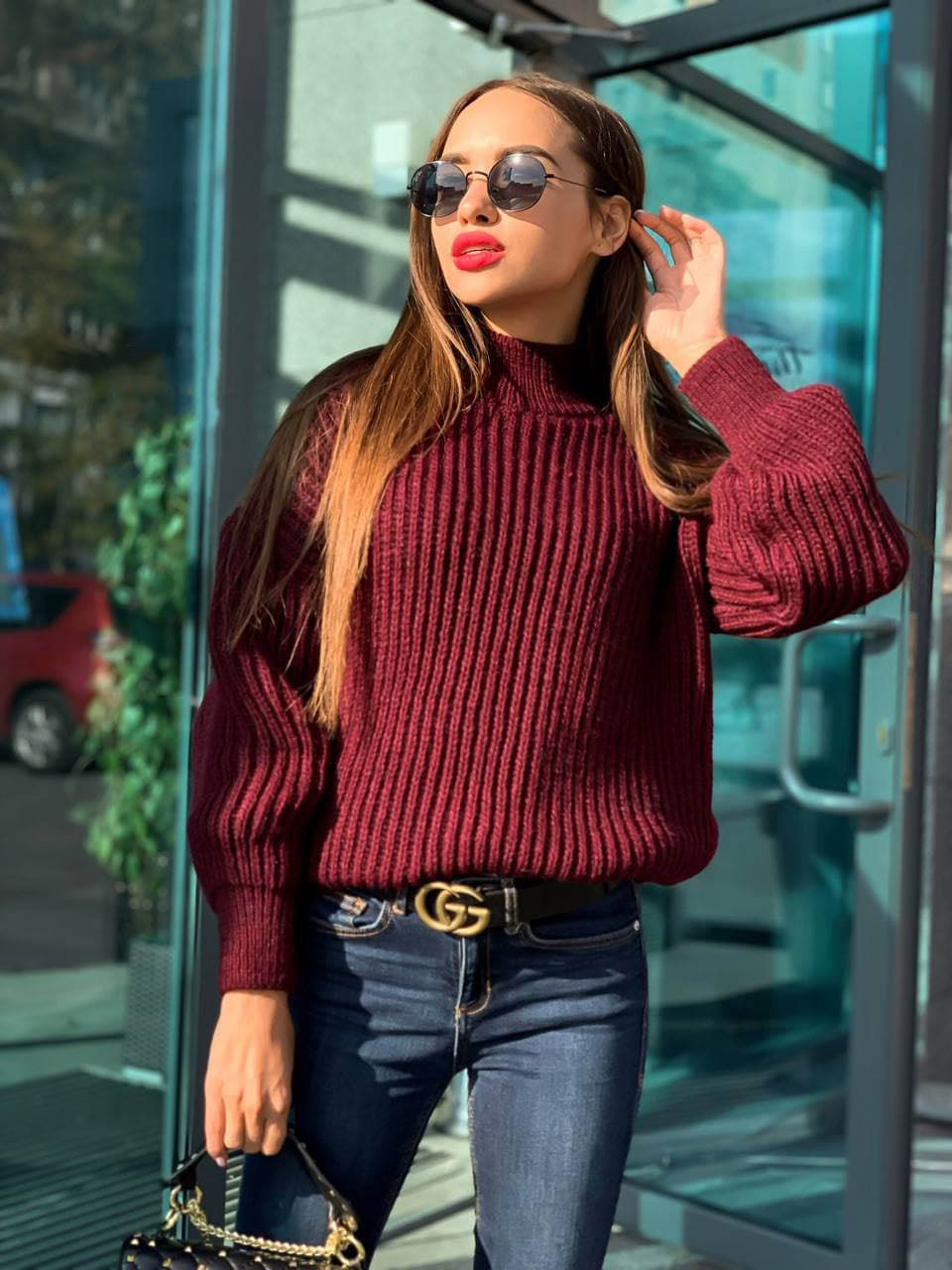 

Fashions • Свитер женский оверсайз Лина Fashions 42-46 бордовый (859)