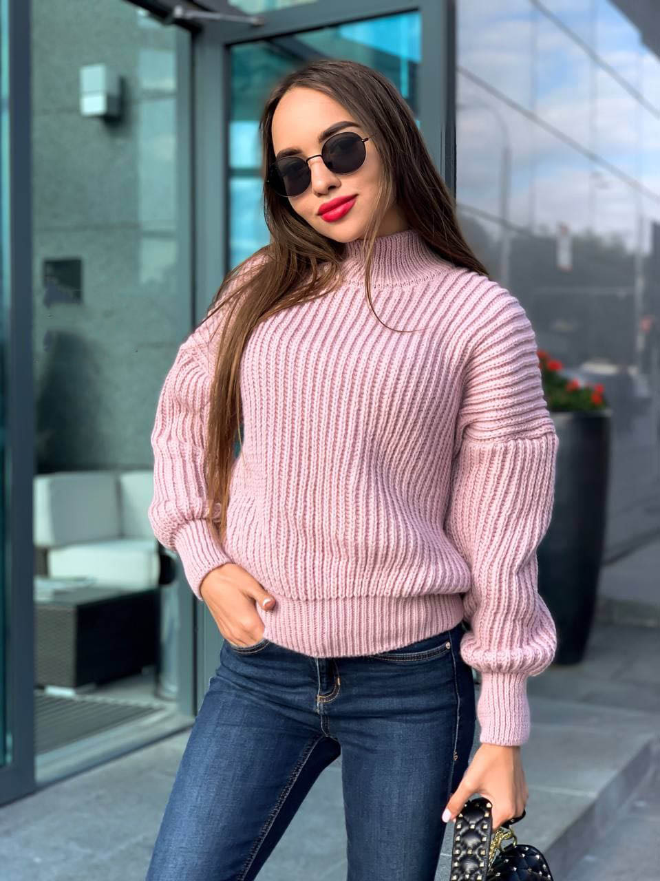 

Fashions • Свитер женский оверсайз Лина Fashions 42-46 пудра (859)