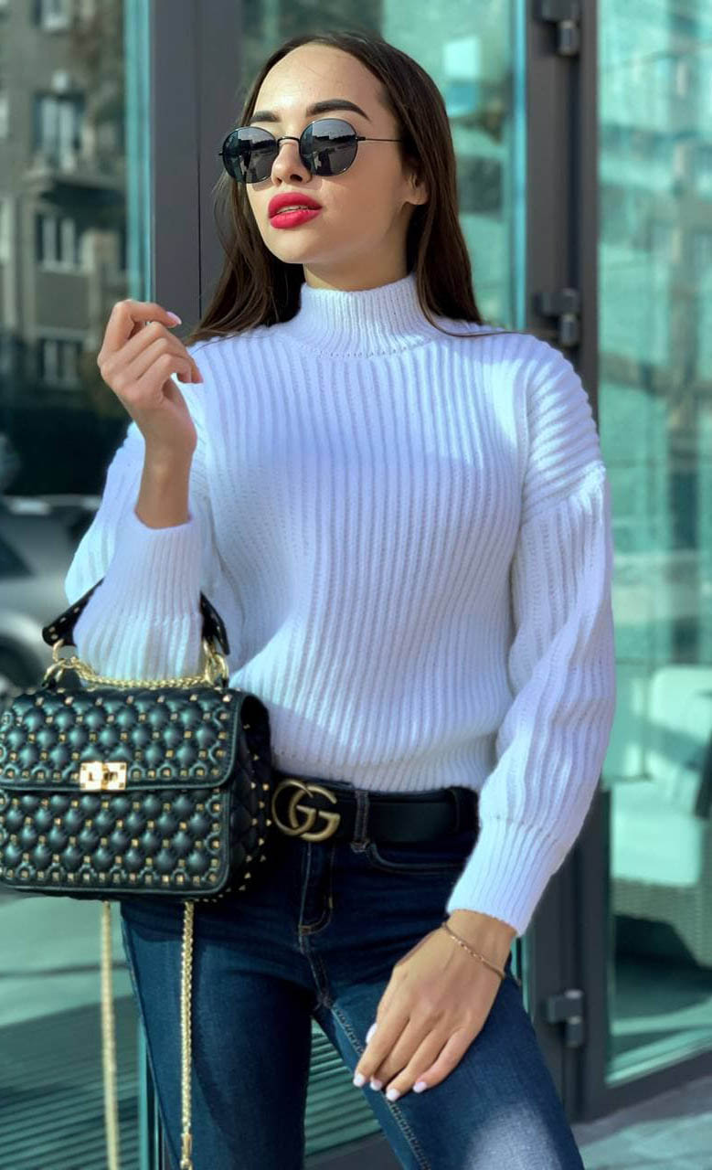 

Fashions • Свитер женский оверсайз Лина Fashions 42-46 белый (859)