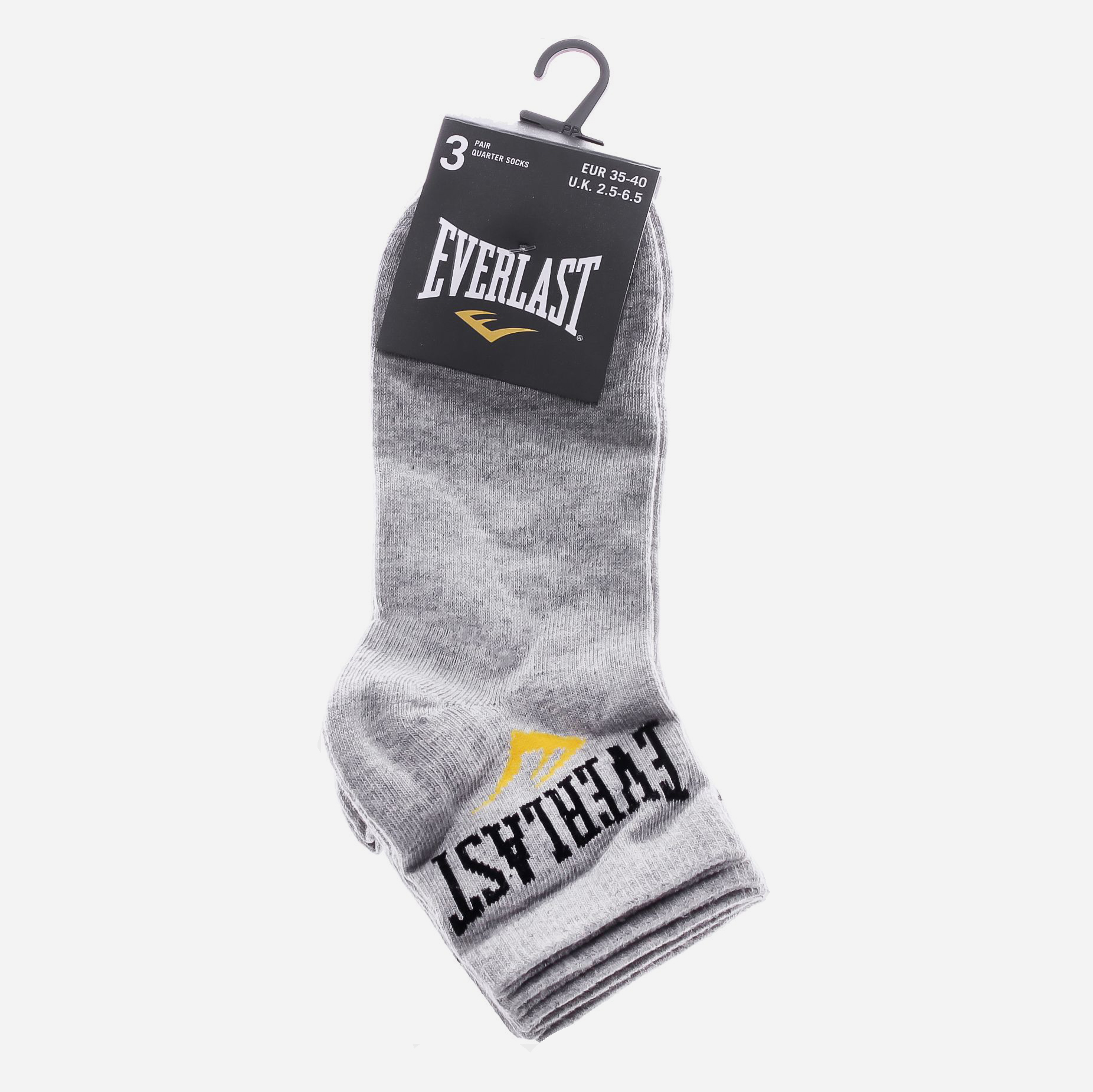 

Набор носков Everlast Quarter Socks 3 Pair 179047 35-40 р 3 пары Серый