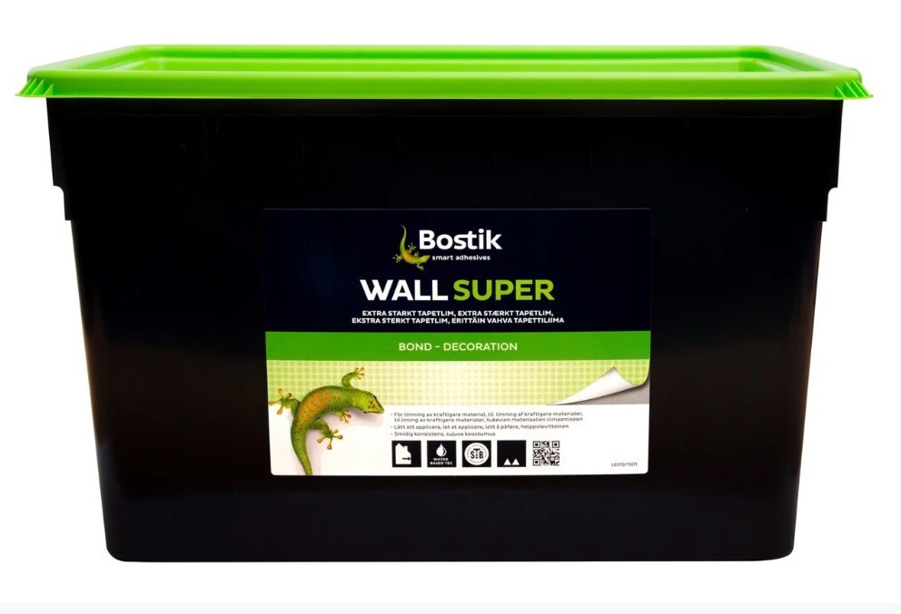 

Клей Bostik Wall Super 76 для стеклохолста, ткани, структурных, гладких виниловых обоев 16кг (15л)
