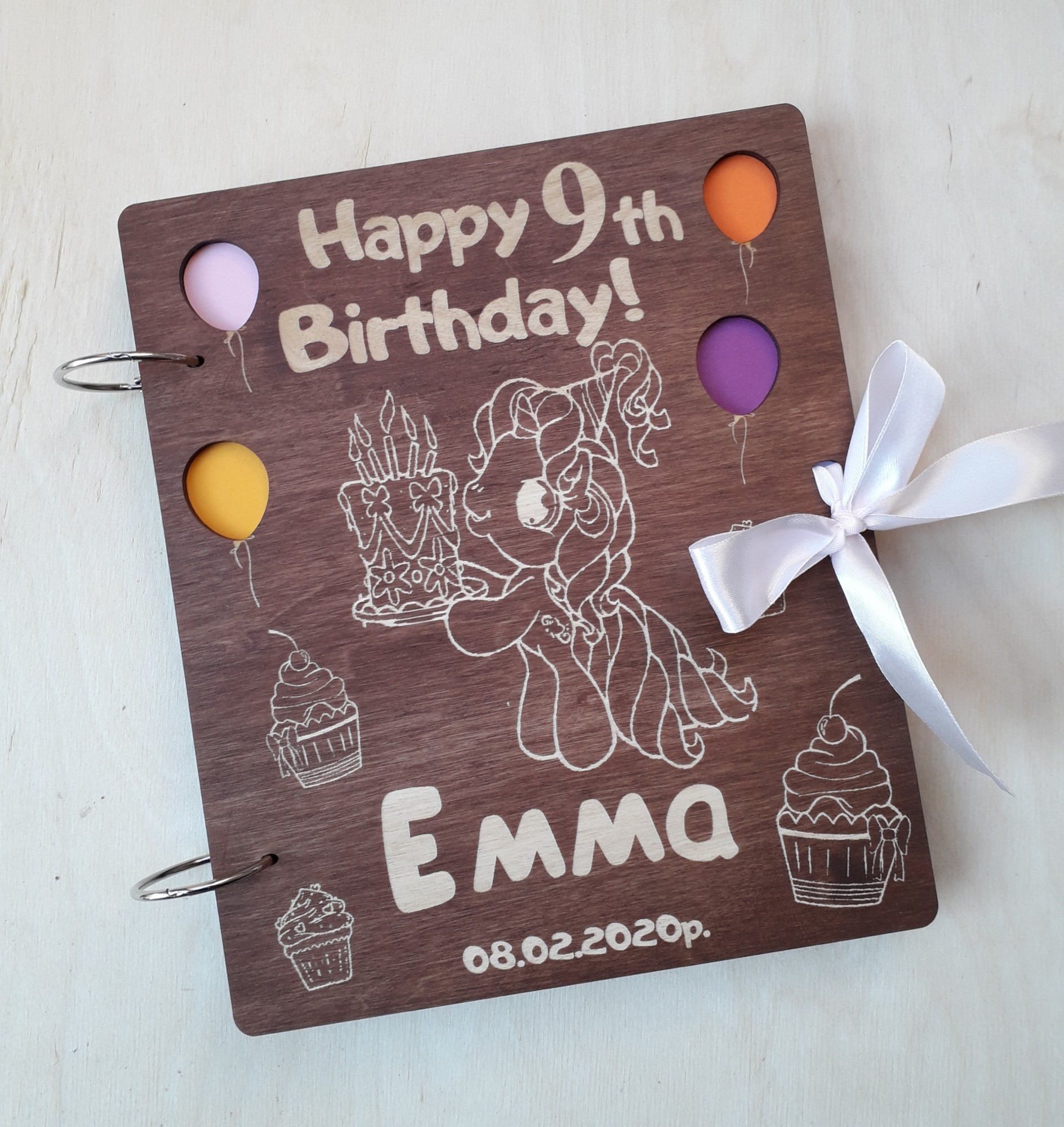 

Дитячий фотоальбом з дерева Happy Birthday