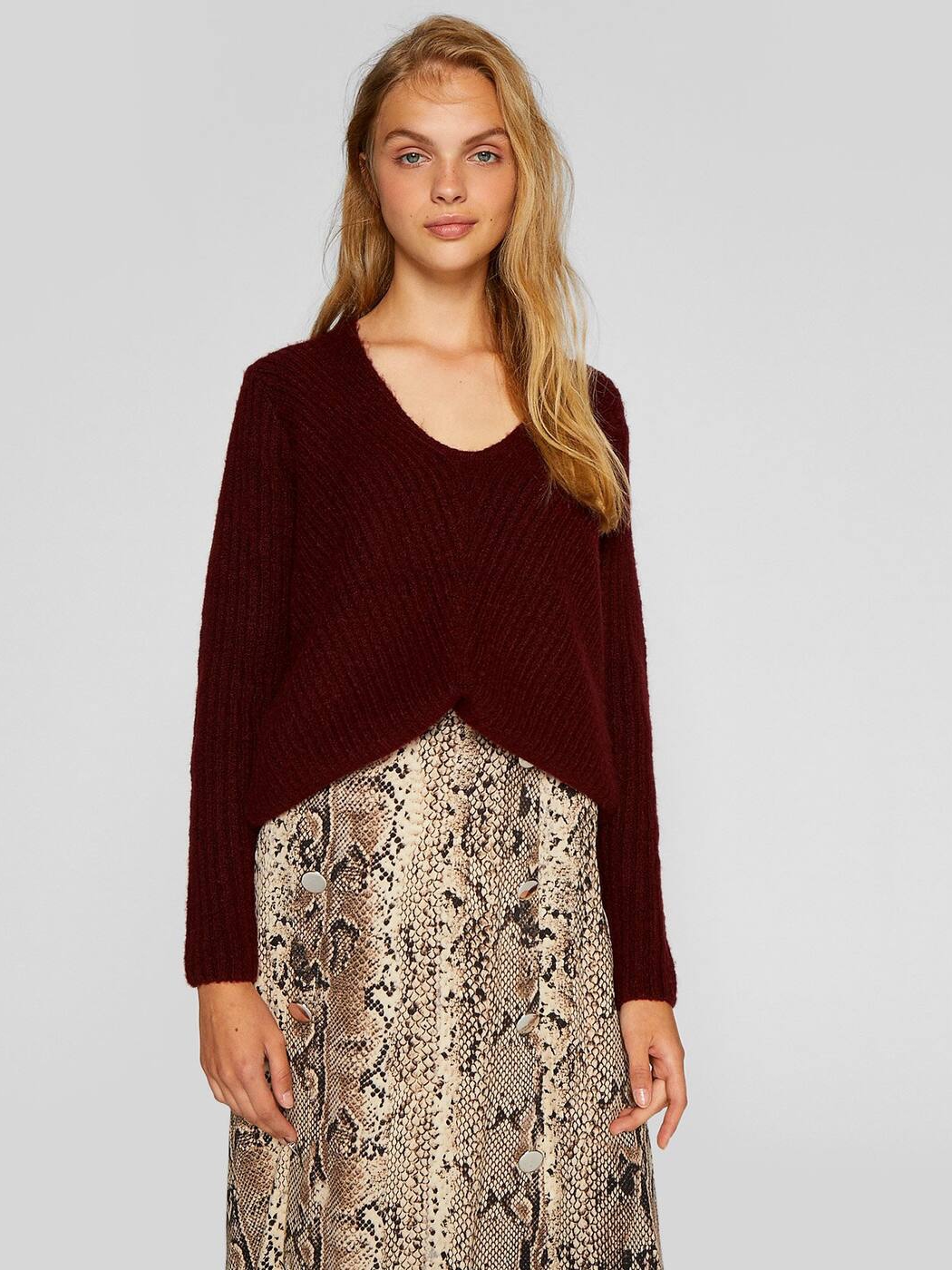 

Пуловер Stradivarius 05055469150  Бордовый, Пуловер Stradivarius 05055469150 S Бордовый