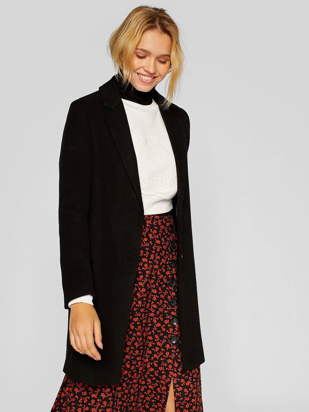 

Пальто Stradivarius 05819234001  Черное, Пальто Stradivarius 05819234001 M Черное