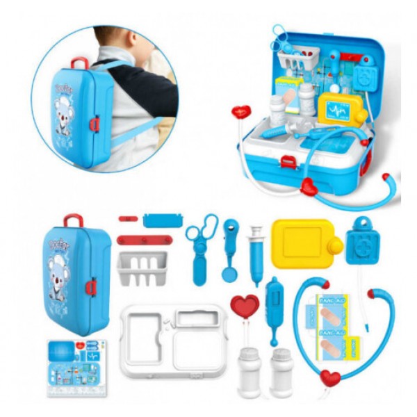 

Детский игровой набор доктора WOW Doctor toy Рюкзак 17 предметов Синий