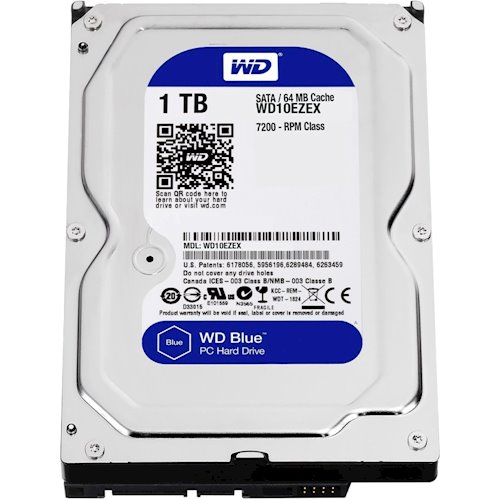 

Накопитель HDD SATA 1.0TB WD Blue 7200rpm 64MB (WD10EZEX)