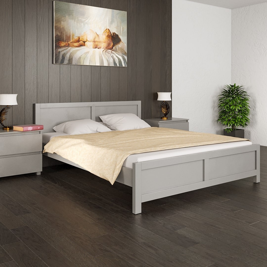 

Двуспальная кровать MEBLIUS Ода-2 140 см x 200 см Cерая