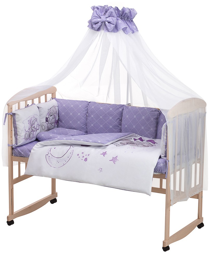 

Детская постель Babyroom Bortiki Print-08 purple teddy