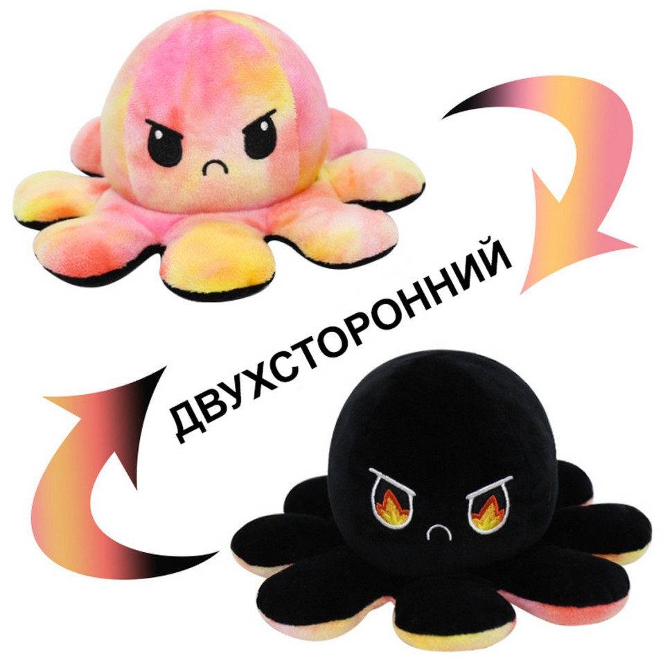 

Мягкая игрушка осьминог 2-х сторонний (Черно-разноцветный) M098(Black-Multicolor)