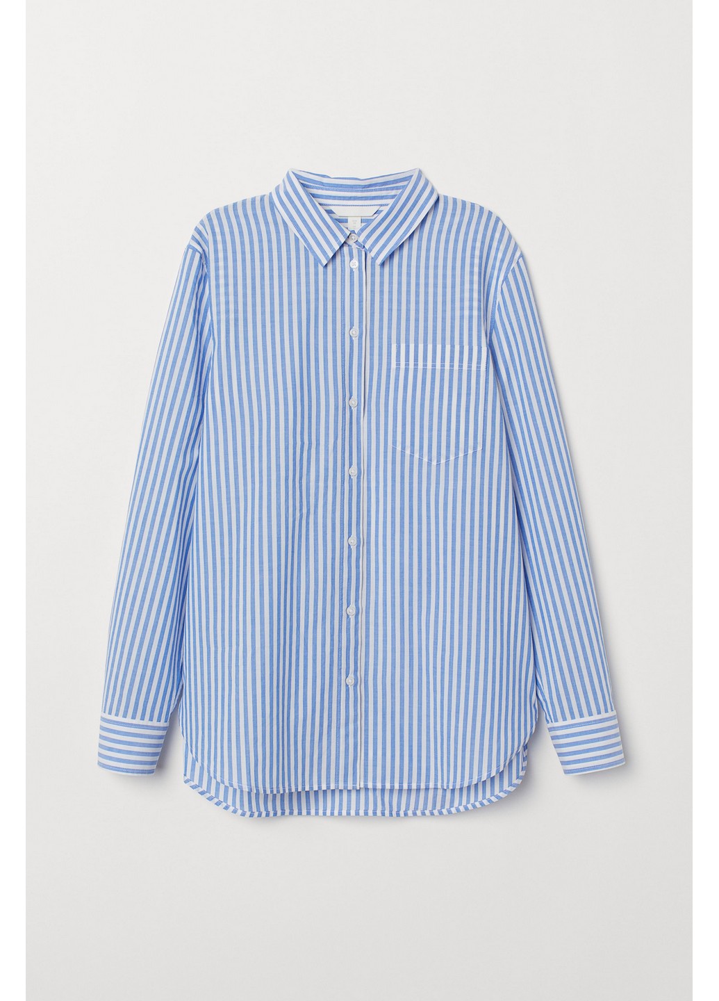 

Рубашка H&M  Синий 0675068_полос.бел, Рубашка H&M 36 Синий 0675068_полос.бел