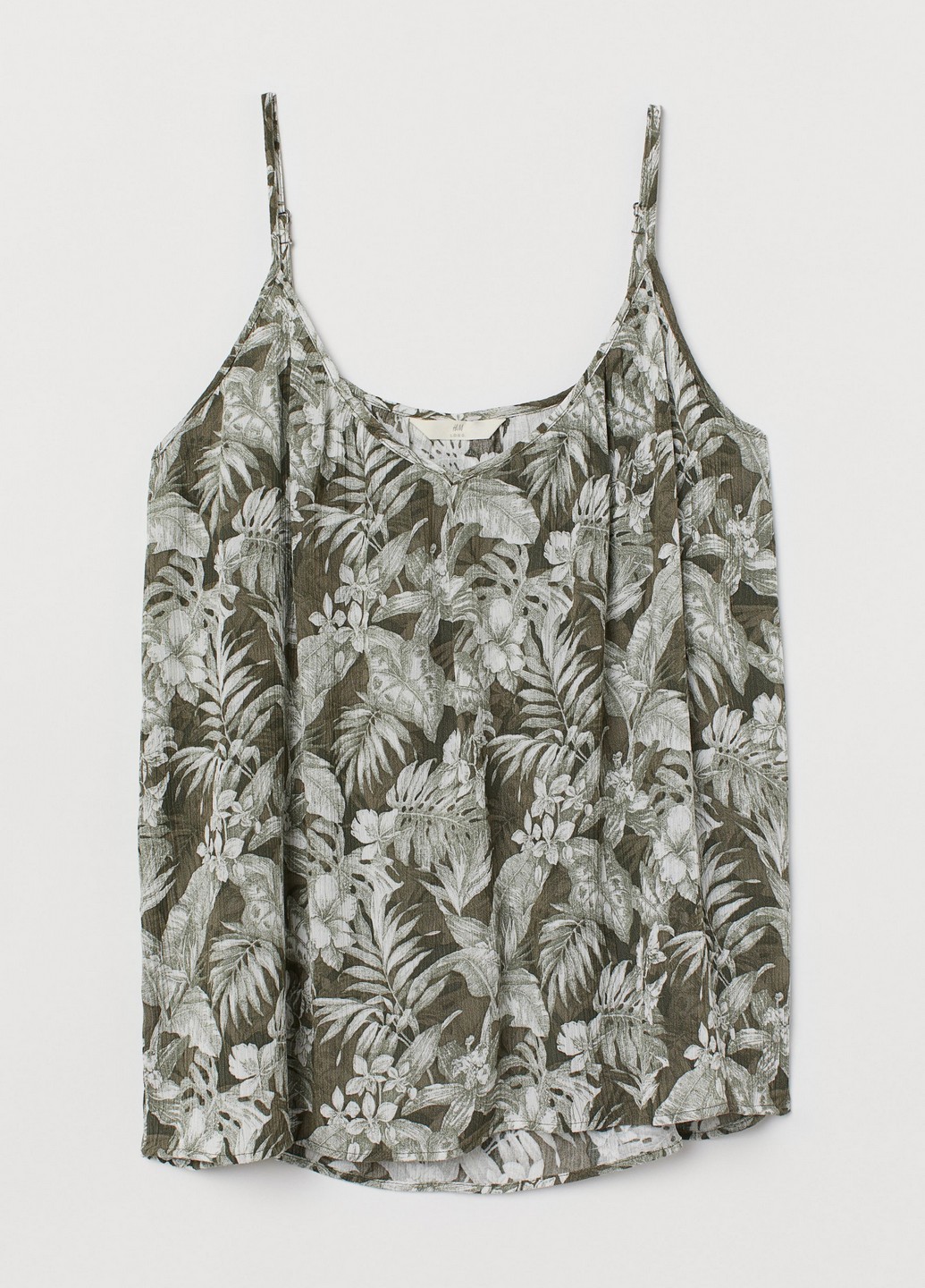 

Майка H&M  Хаки 0887770_листья_01, Майка H&M L Хаки 0887770_листья_01