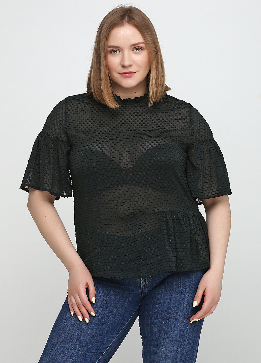 

Блузка H&M  Темно-зеленый 0548479_02, Блузка H&M 44 Темно-зеленый 0548479_02