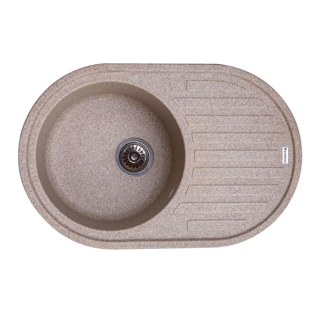 

Гранитная мойка для кухни Platinum 7750 LIRA матовая 770x500 Карамель