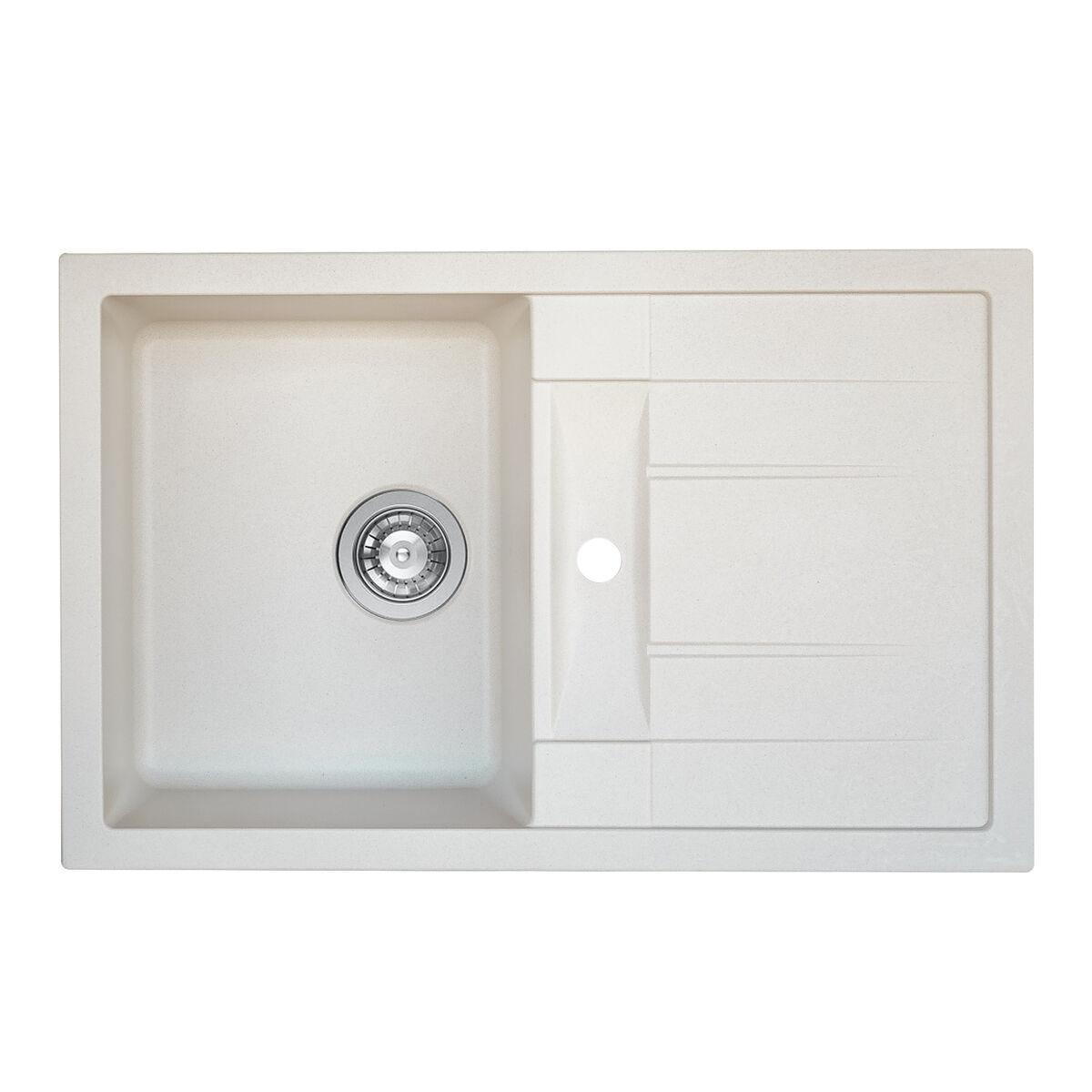 

Гранитная мойка для кухни Platinum 7850 TROYA матовая 780x500 Белый в черную точку