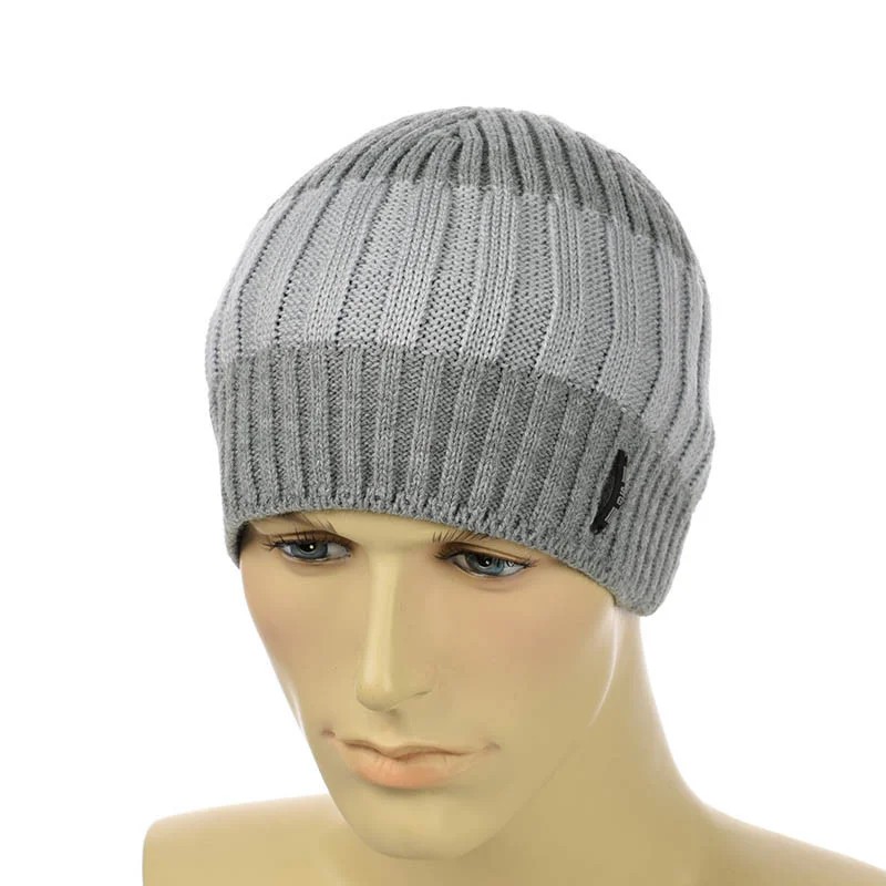 

Классическая мужская шапка (1*3*1) STD Ukraine Серый + Светло-серый