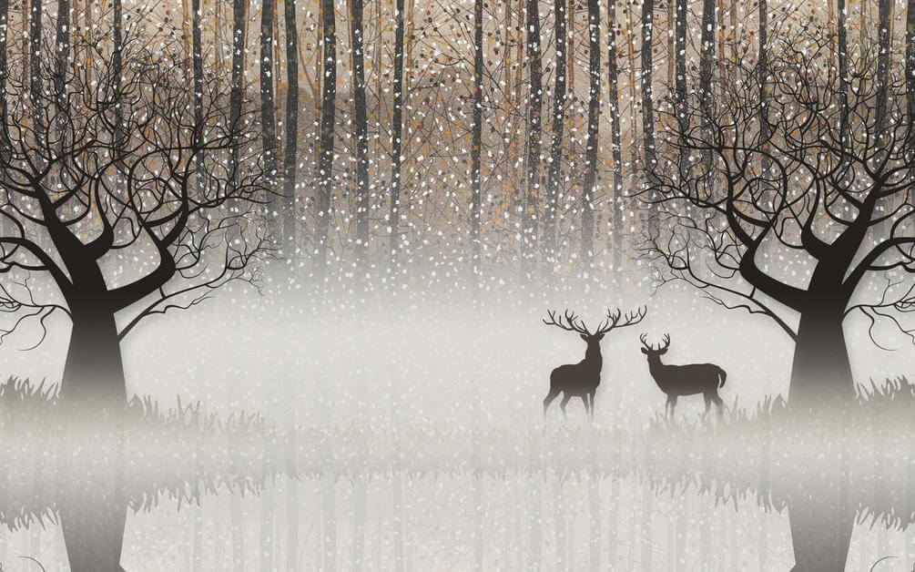 

Фотообои Арт-Обои Заснеженный лес №37012 Аква