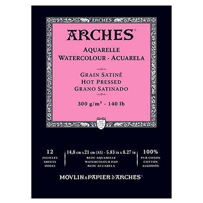 

Альбом для акварелі гарячий прес Arches Hot Pressed 21*29,7 см, 300 гр, 12 лист 100%бавовна 1795096