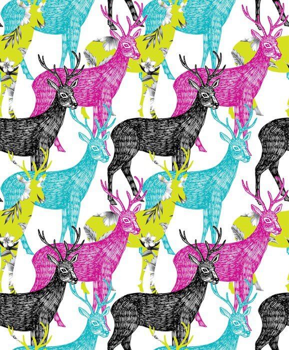 

Фотообои Арт-Обои Цветные олени №psh_00004977 Декоративная штукатурка