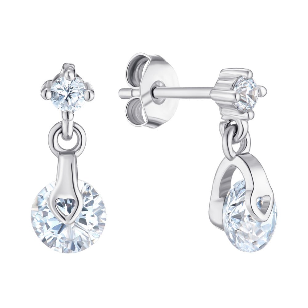 

Серебряные серьги-подвески с фианитами 000149319