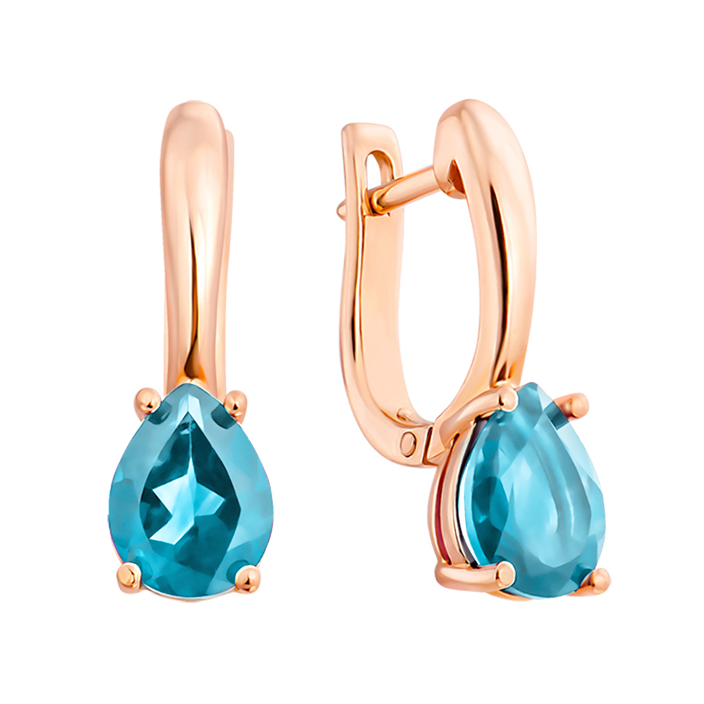 

Серьги из красного золота с топазами 000133875