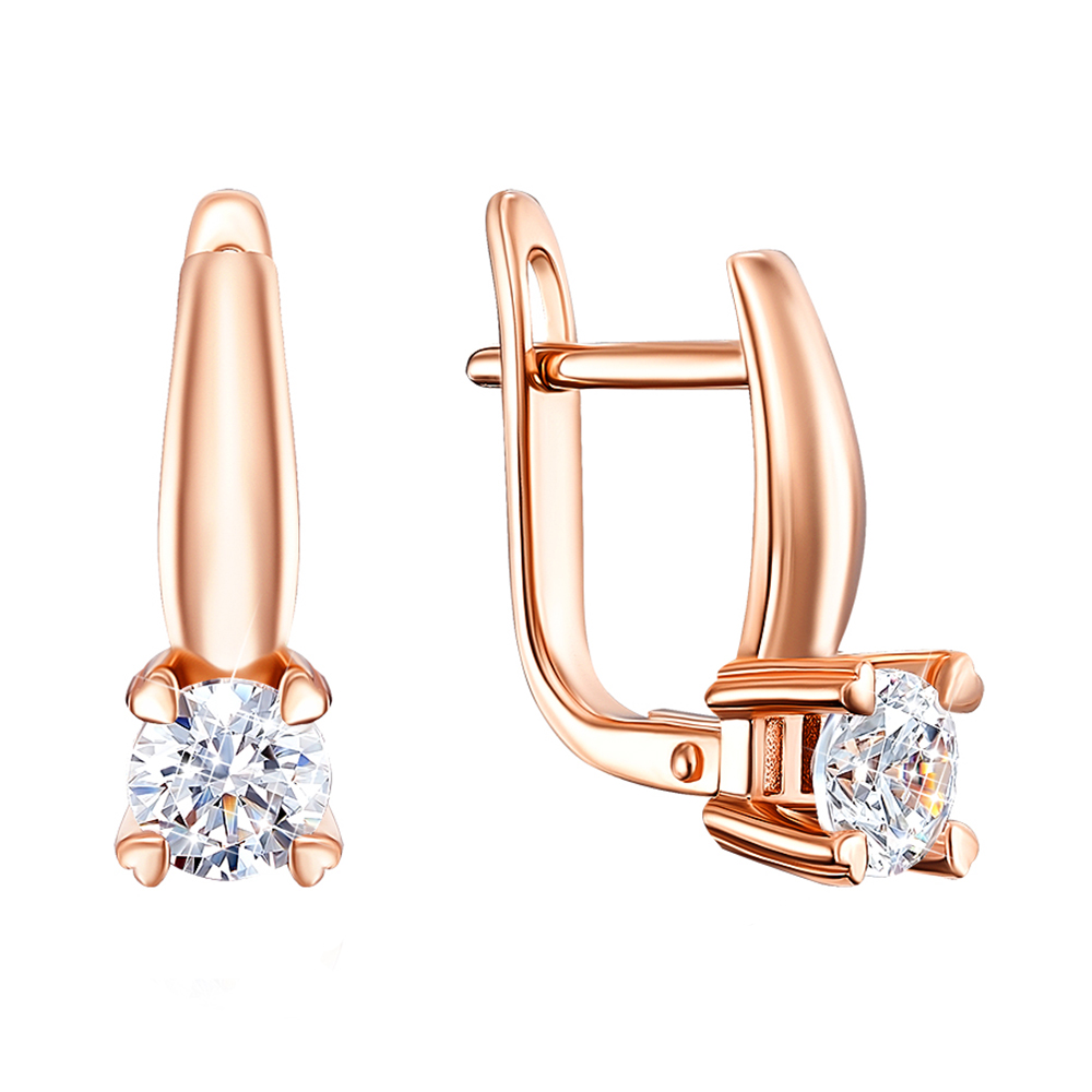 

Серьги из красного золота с фианитами S Zirconia 000137433