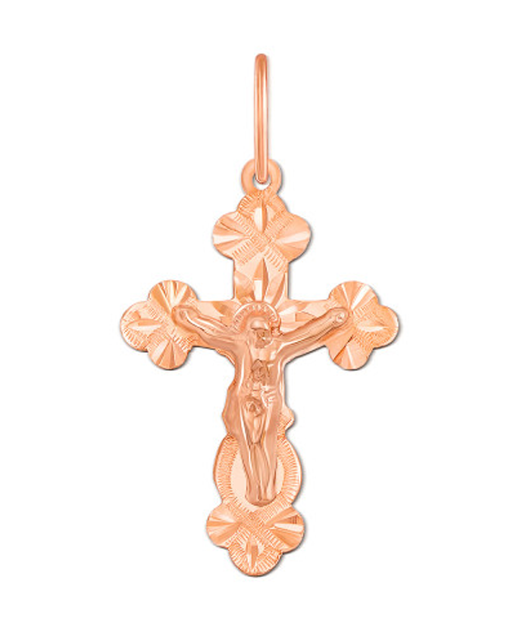 

Золотой крестик Светоч в красном цвете с алмазной гранью 000123546