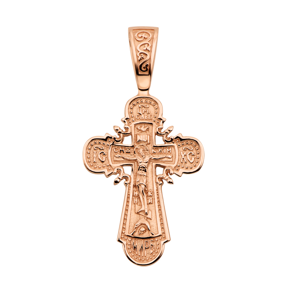 

Крест из красного золота с молитвой на тыльной стороне 000135459