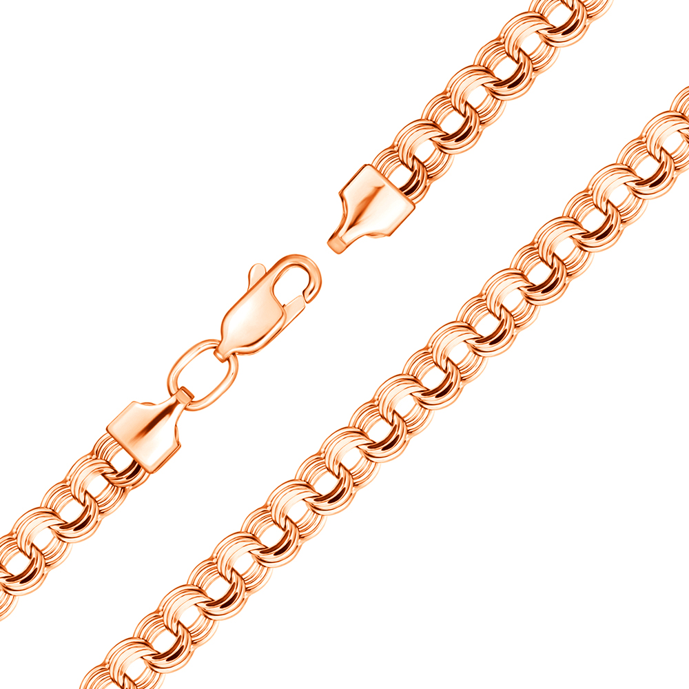 

Золотой браслет в красном цвете плетения бисмарк 000119379 19 размера