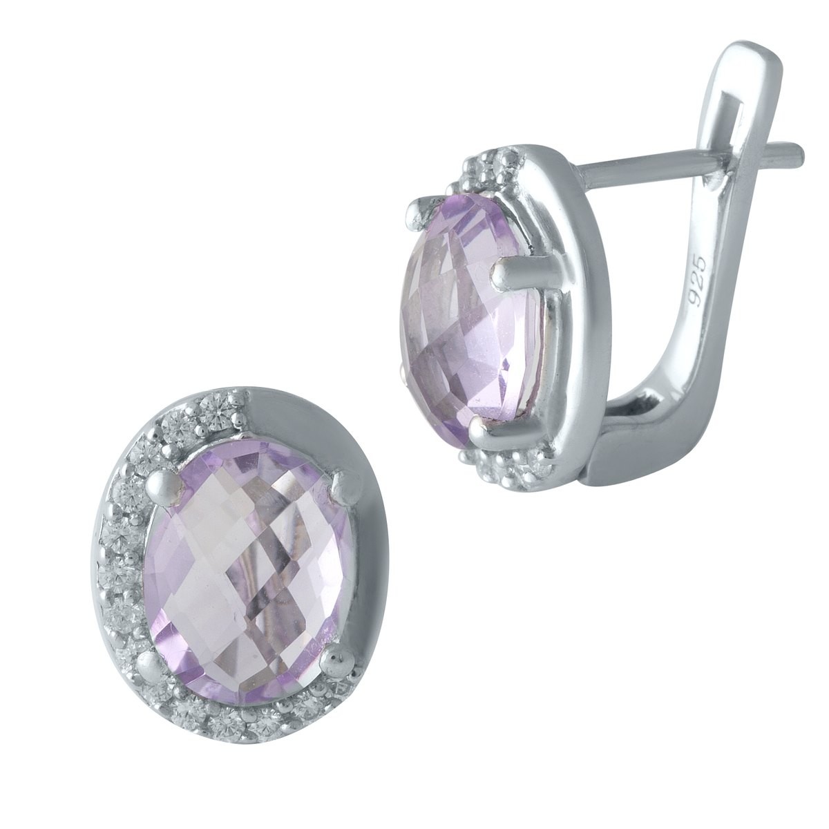 

Серебряные серьги jill с натуральным аметистом 4.665ct