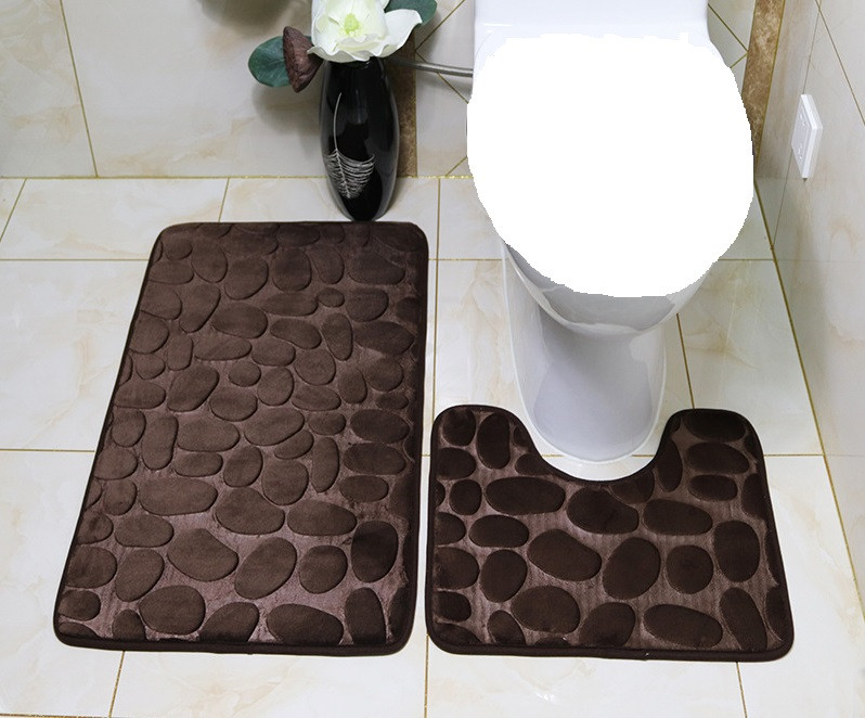 

Набор ковриков для ванной Homytex 50*80 см + 50*40 см микрофибра/пена с эффектом памяти камни коричневые арт.HT-580012