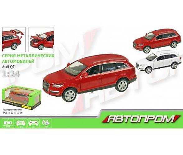 

Машина металл 1:24 "Audi Q7" 2 цвета, свет, звук Автопром (68249A)