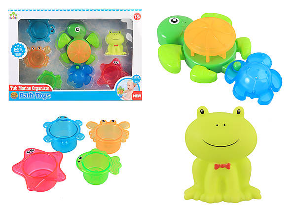 

Игра для ванны “Черепашка” на присоске, с пищалкой, 5 леечек JIA YU TOY (SL87034)