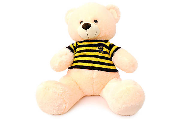 

Мишка мягкий в вязаной кофте музыкальный 40см (молочный) JIA YU TOY (133540)