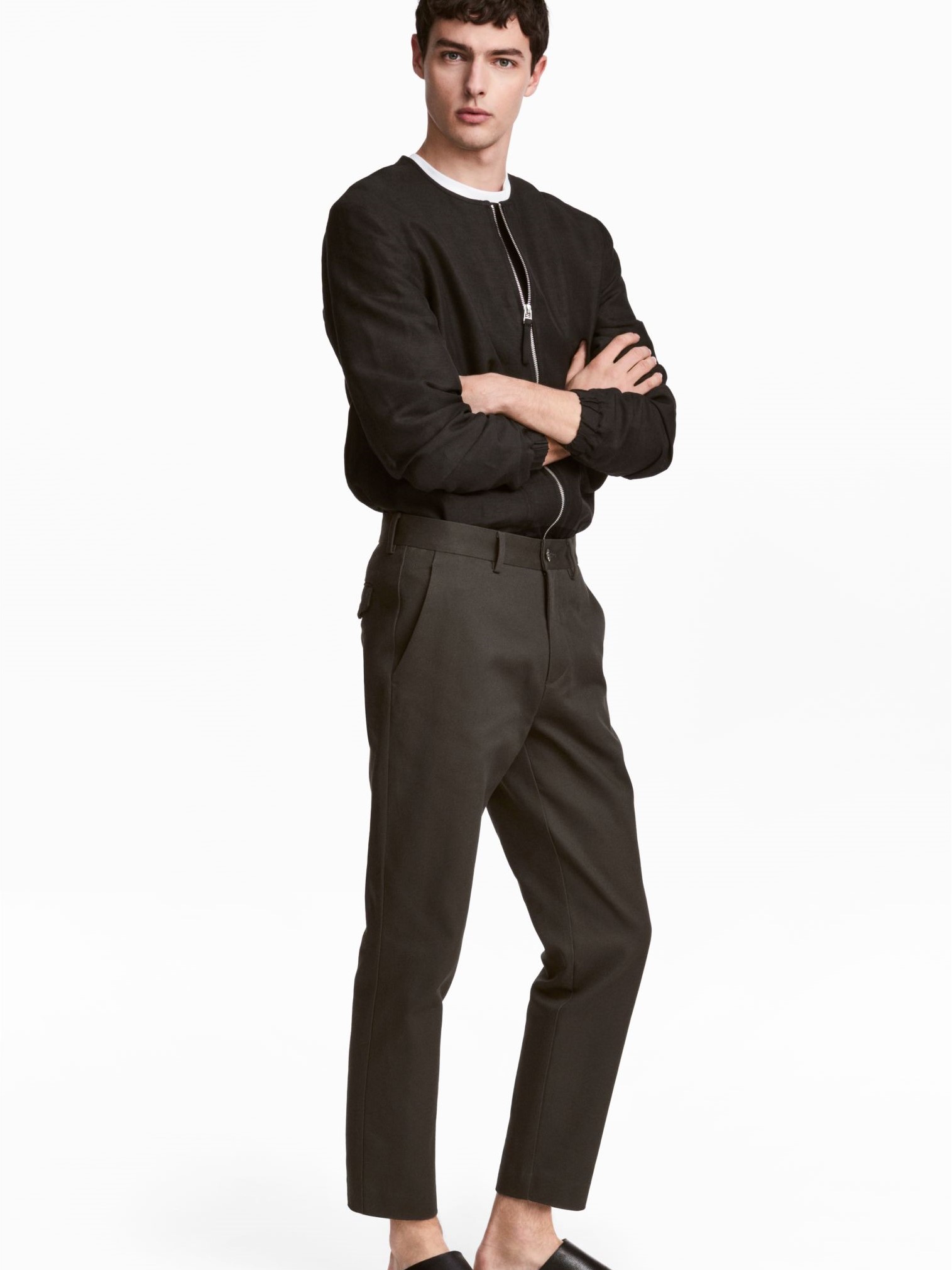 

Брюки H&M 5004835  Серо-зеленые, Брюки H&M 5004835 62 Серо-зеленые