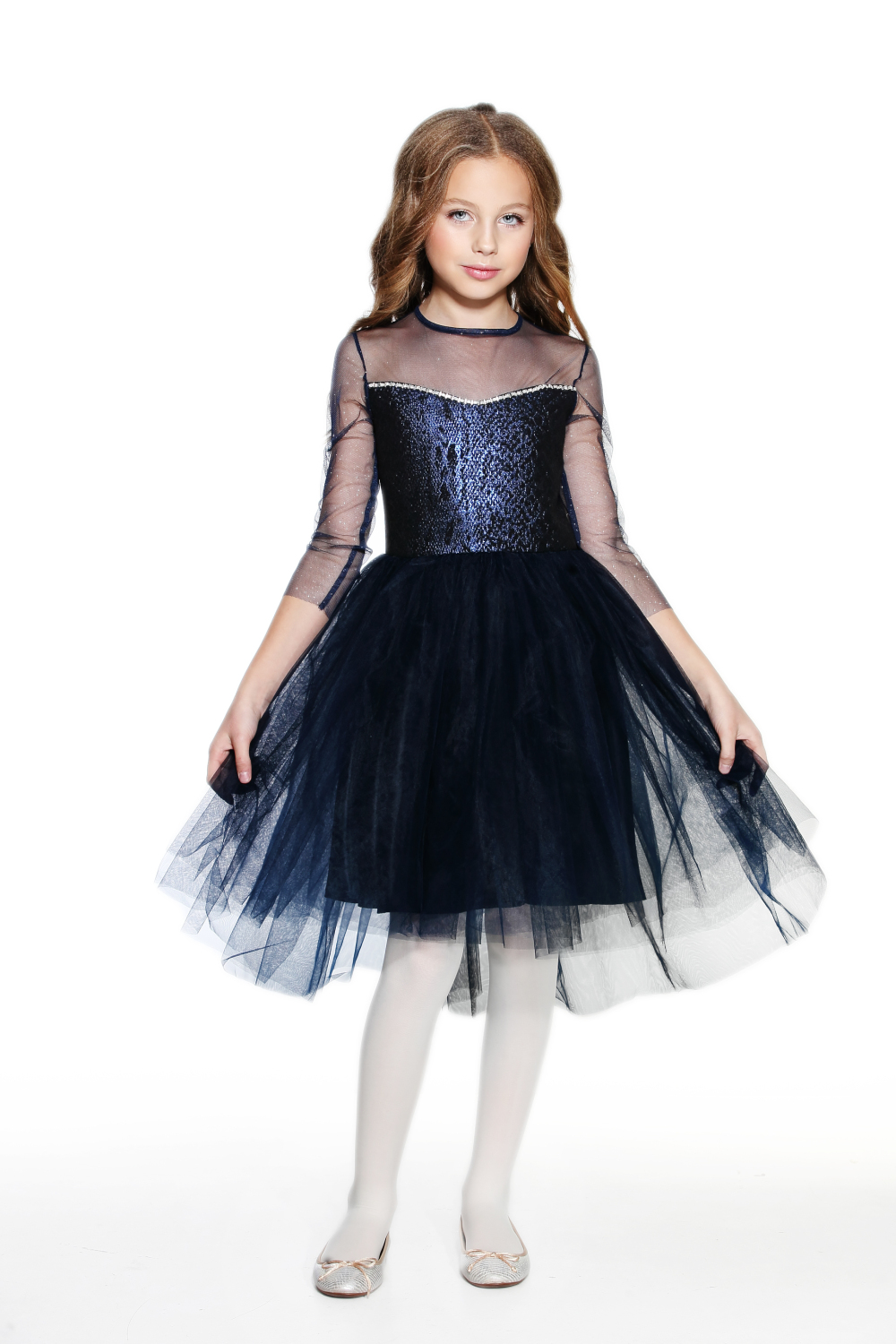

Платье пышное со стразами Lukas Kids 128 синий(8535)