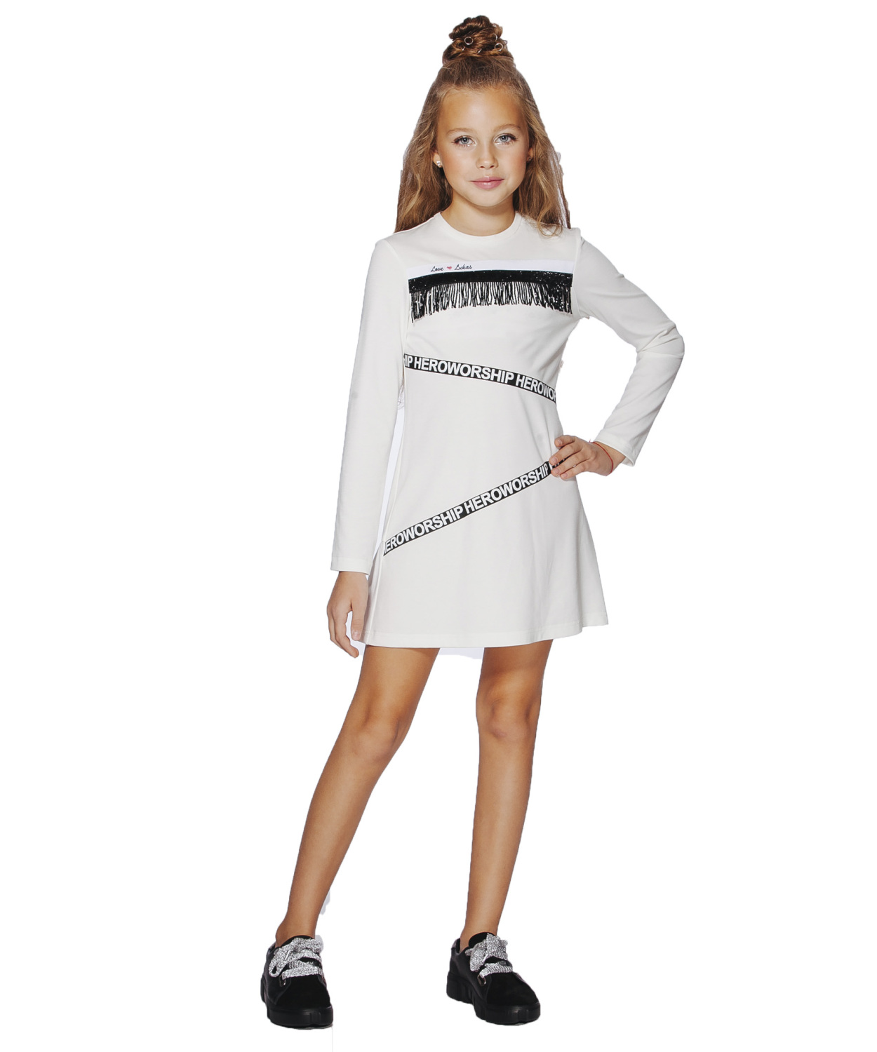 

Платье со стеклярусом и бархатной тесьмой Lukas Kids 146 молочный(9362мол)