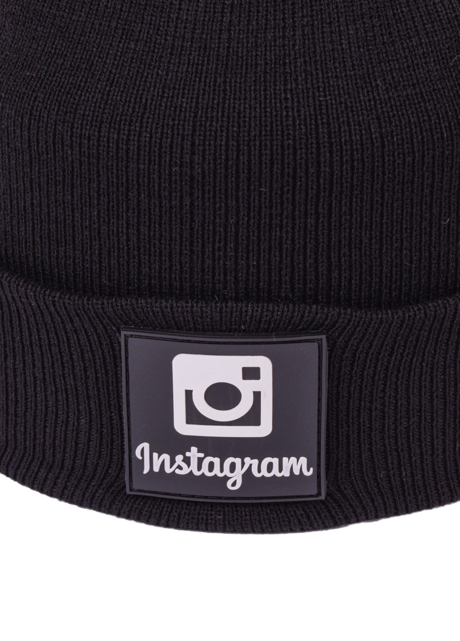 

Шапка унисекс с отворотом Instagram 20-14. Цвет: Черный