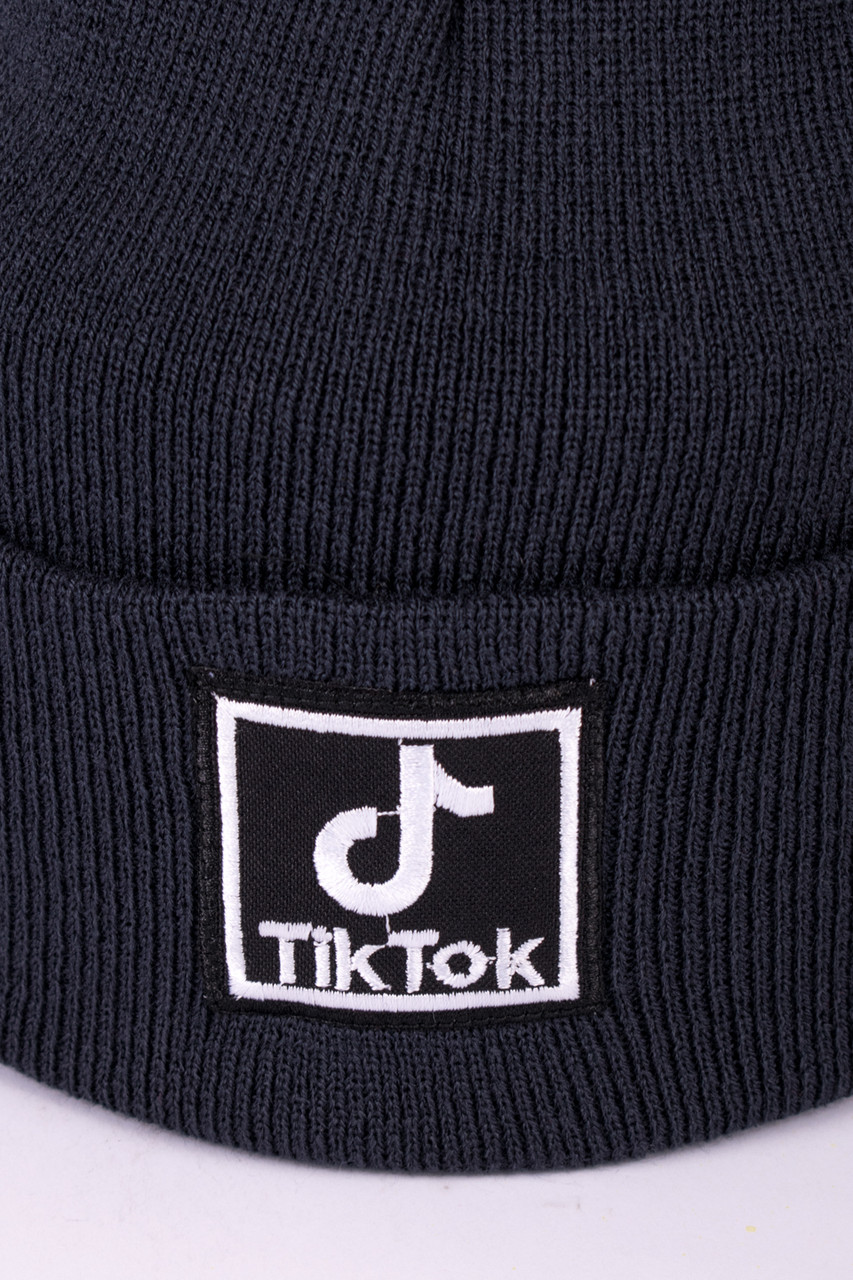 

Шапка унисекс с отворотом TikTok 14-10. Цвет: Темно синий