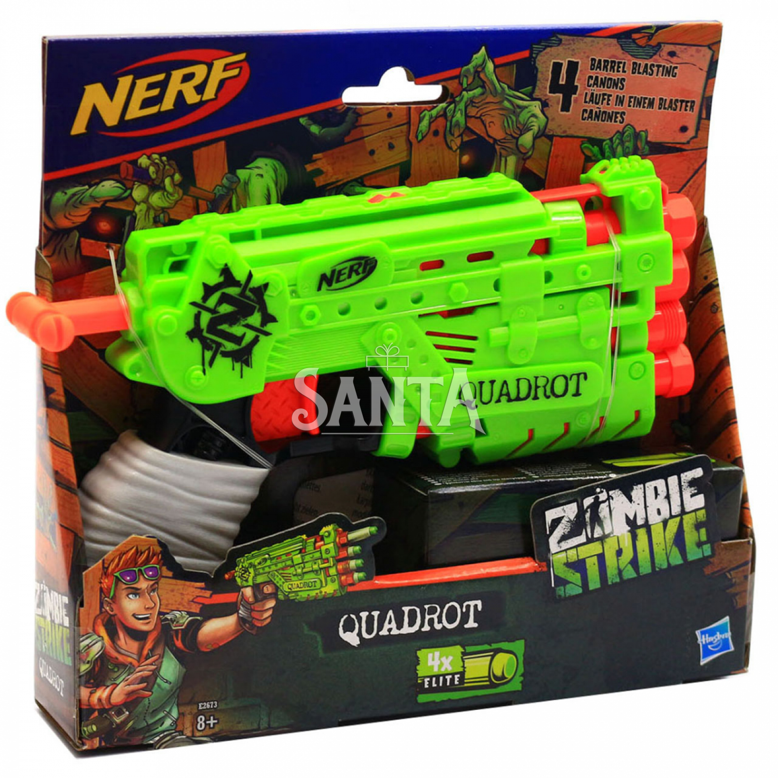 

Бластер Hasbro Nerf Зомби Страйк Квадрот c мягкими патронами (E2673)
