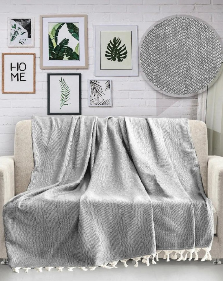 

Плед хлопковый Diva Waves D Grey 168x230 020072129