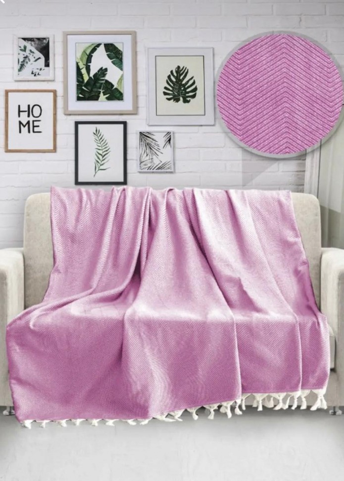 

Плед хлопковый Diva Waves Pink 168x230 020072126